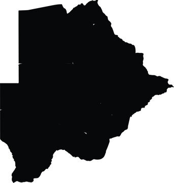 Black map of Botswana vector illustration 