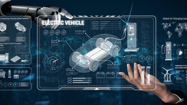 AI supports electric vehicle design by managing power systems, optimizing battery efficiency, enabling smart charging, and integrating renewable energy data Marrow