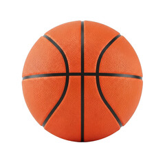 Obraz premium A detailed view of a basketball with visible seams and texture isolated on transparent background