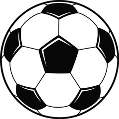 Fototapeta premium Classic black and white soccer ball illustration represents global sport.