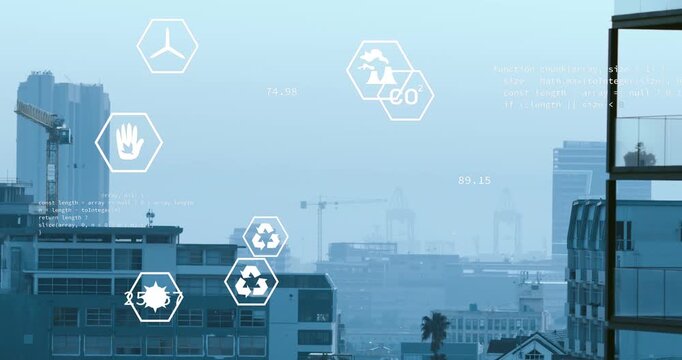 Hand hex appearing left and starting hex icons drifting, updating values, showing energy over coast