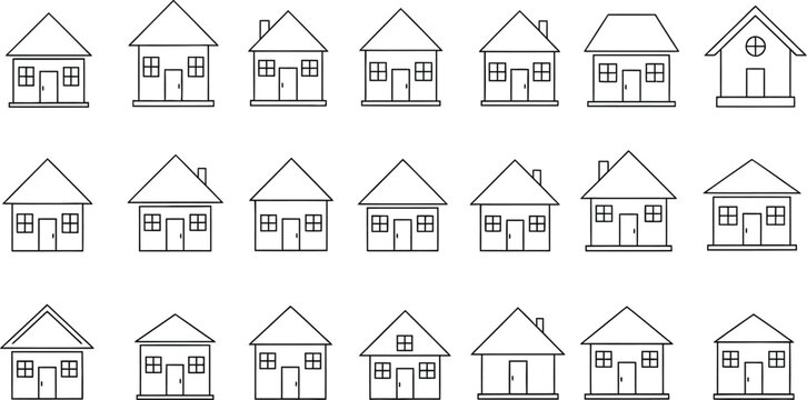 Detailed architectural sketches of various house designs