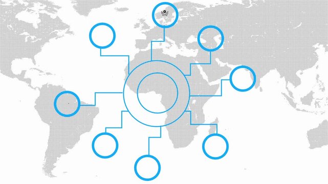 Modern Think Hub technology concept with connected icons representing various digital services and solutions for business innovation communication in a modern. 4k video