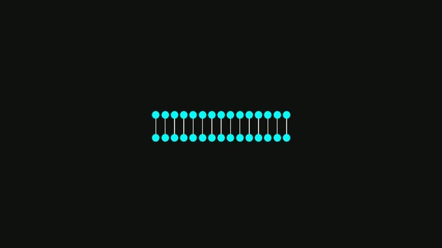 Parallel Blue Dot Connection on Black - Abstract Structural Design
