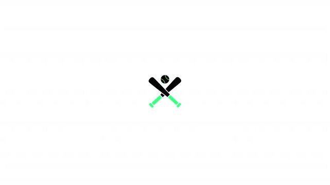 Baseball bats and ball icon 