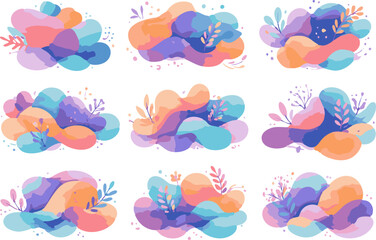 Fototapeta premium Abstract Color Blob Shapes Collection . Modern set of colorful abstract blobs and organic shapes. Perfect for backgrounds, branding, and social media designs.