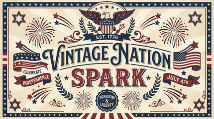 Vintage Nation Spark Celebrates Americana Heritage and July Fourth Independence Day with Dynamic Patriotic Design
