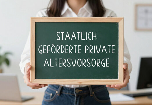 Staatlich gef&ouml;rderte private Altersvorsorge im Angebot, Kreidetafel