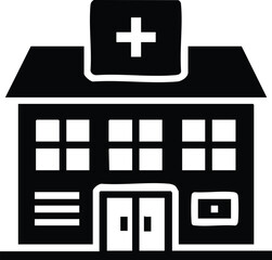 Obraz premium black and white hospital illustration.