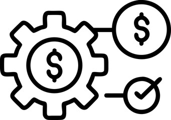 Obraz premium Cost management icon an white background,jpg