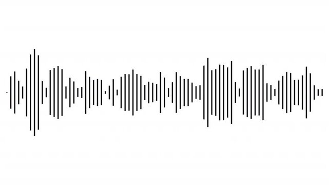 sound Audio waveform animation with transparent background, sound wave audio wave form isolate, background with alpha channel, 4k video.	