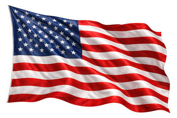 Obraz premium Waving american flag with stars and stripes, asset as isolated on transparent background