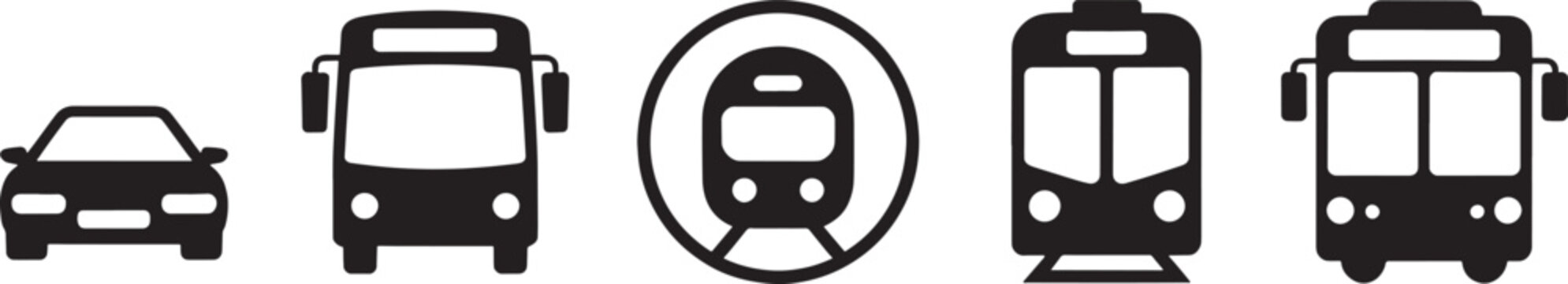 Black and white vehicle symbol train