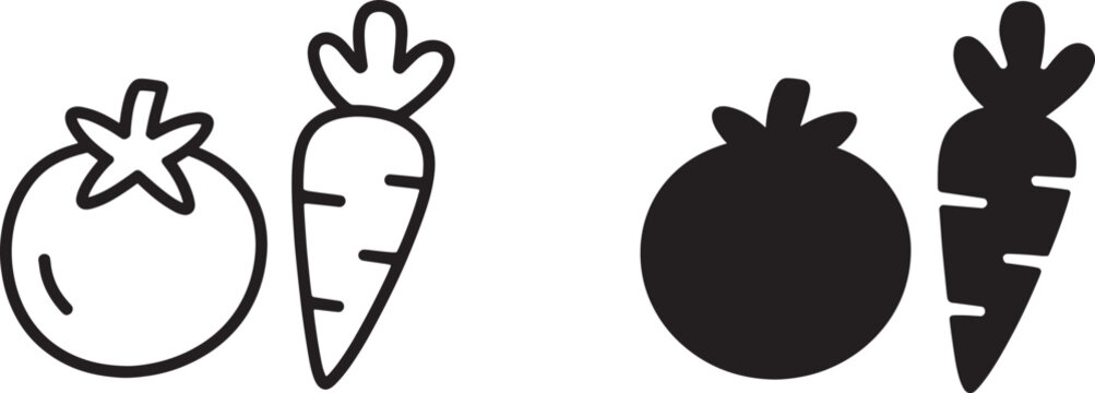 Black and white vegetable vegetables tomato carrot