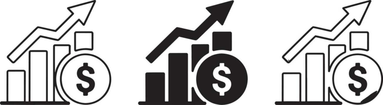 Business finance with graphs and charts dollar