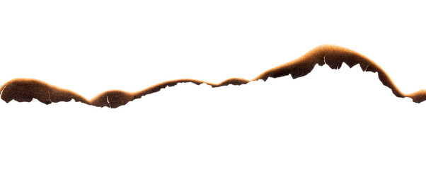 Burnt paper edge with dark scorch marks and curved burned shape © LWN Studio