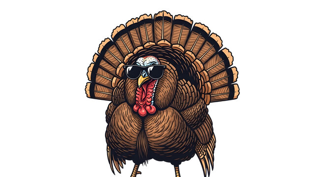 Strutting Wild Turkey with Fan Tail Display.