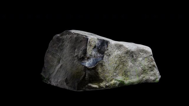 Basalt Rock Isolated On Transparent Background With Alpha Channel 4 K For Vfx, Game, And 3 D Projects