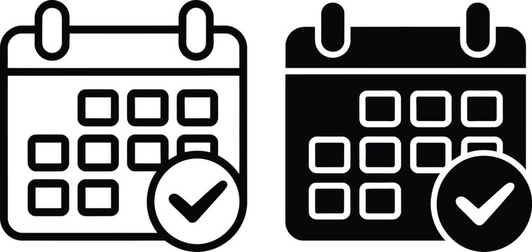 Two calendar icons with highlighted dates indicating completion or confirmation