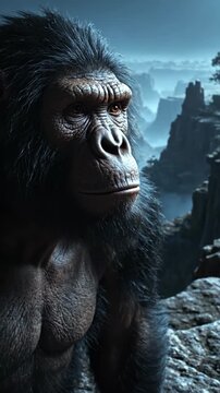 Metamorphosis primate progression: simian alteration, archaic hominid formation, ancestral origin, evolutionary pathway, organic mutation, temporal sequence, genetic variation, historic change