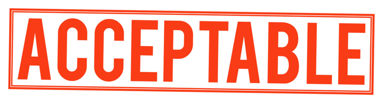 Large acceptable stamp text on transparent background