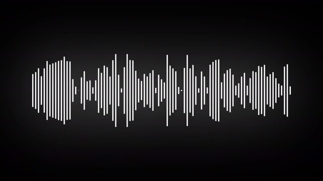 sound Audio waveform animation with transparent background, sound wave audio wave form isolate, background with alpha channel, 4k video.	