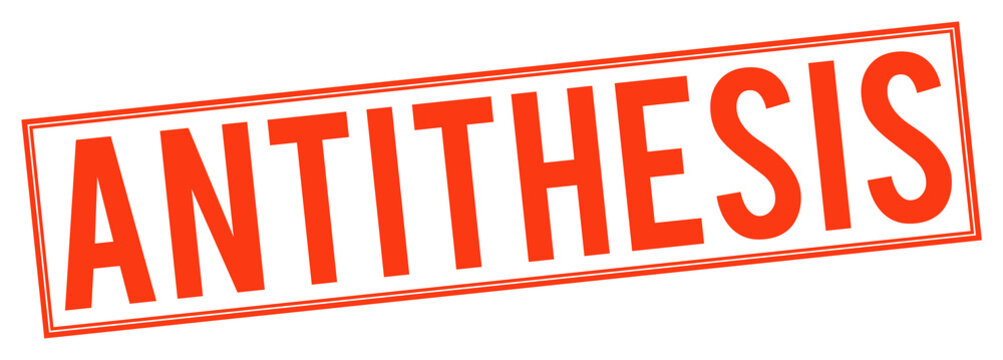 Red antithesis stamp on transparent background