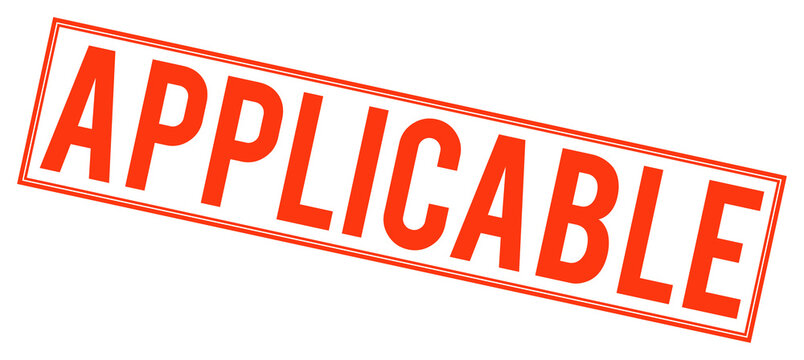 Red applicable stamp on transparent background