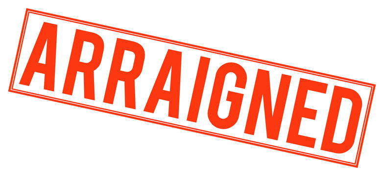Red arraigned stamp mark on transparent background