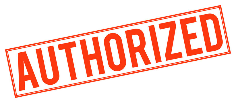 Red authorized stamp on transparent background