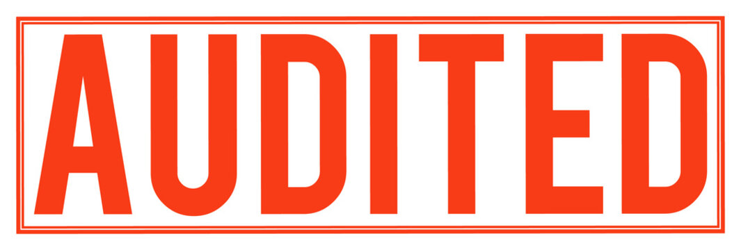 Large red audited stamp on transparent background