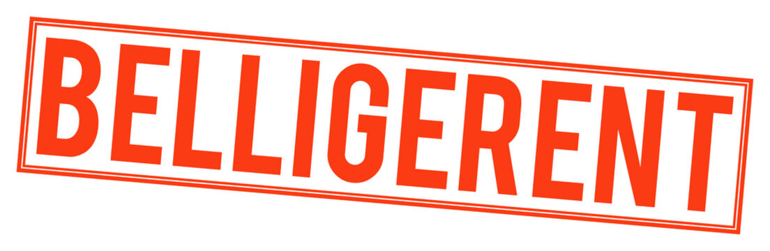 Large red belligerent stamp on transparent background