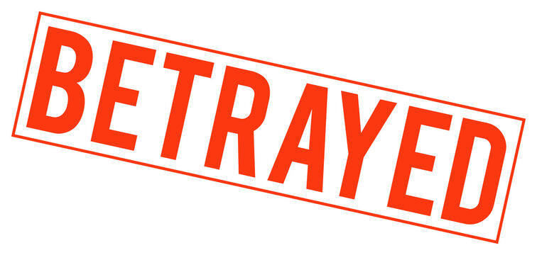Large red betrayed stamp on transparent background