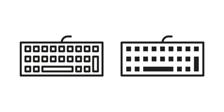 Keyboard icon in black stroke eps vector graphic