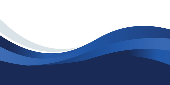 Abstract Blue Wave Background with Elegant Fluid Curves and Gradient Layers for Corporate Business Header