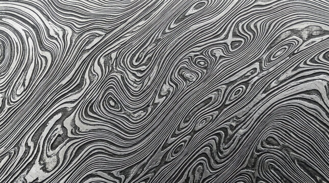 Damascus Steel Pattern Showing Wavy Layered Design