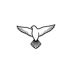 Obraz premium Minimalist black bird outline silhouette