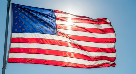 Obraz premium American flag waving in the sky
