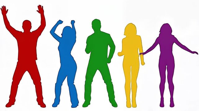 A group of young hip-hop dancers performing dynamic movements isolated on white background, group of multiethnic teenagers in stylish streetwear dancing and jumping