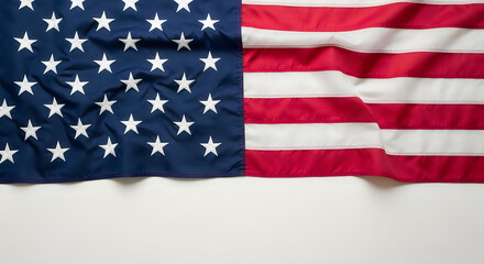 Fototapeta premium Torn american flag on white background