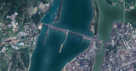 Yangtze River China Aerial Satellite View of Asia’s Most Famous Waterway