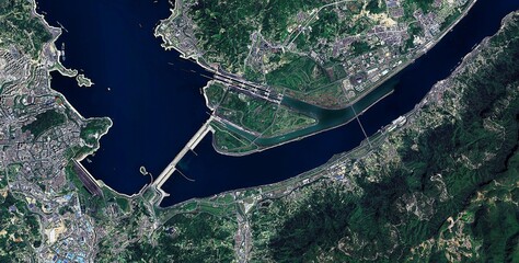 Yangtze River China Aerial Satellite View of Asia’s Most Famous Waterway