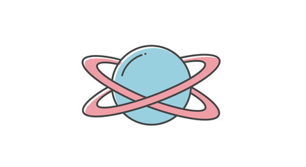 Simple cartoon planet with rings. © Setiaji