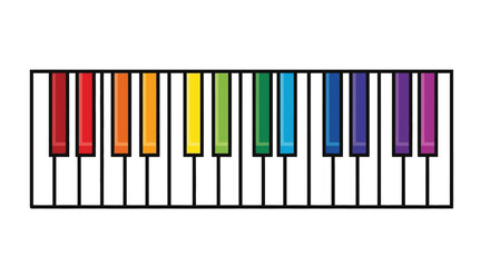 Fototapeta premium Colorful Piano Keyboard Keys Musical Instrument Illustration.