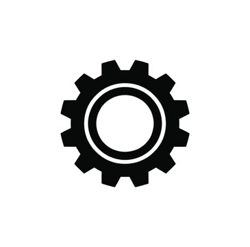 Black and white gear with teeth and hole center wheel vector illustration EPS PNG file