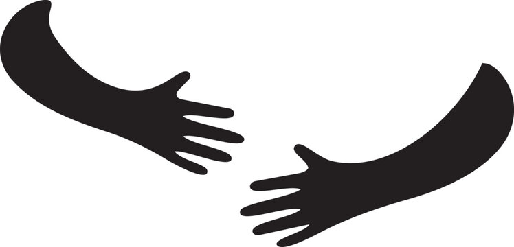 Embrace of Comfort: A simple yet powerful illustration of open arms extended, symbolizing comfort, compassion, and a welcoming embrace.