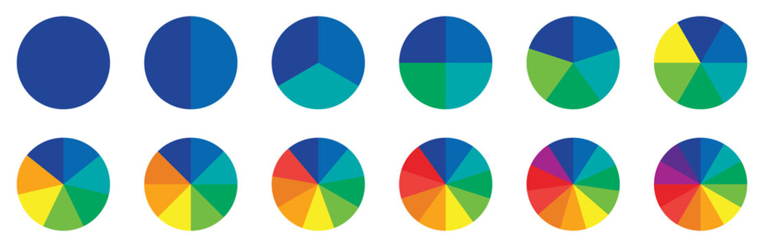 Color palette guide. Rainbow color wheel. Color wheel vector. Illustration of printing color wheel with twelve colors in gradations. Gradation of colors Theory in the circle.	