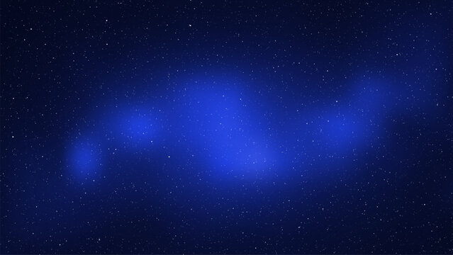 Blue night sky with bright stars. Outer space background with glowing stardust and constellations. Cosmic dark galaxy view featuring astral deep universe texture for astronomy project.