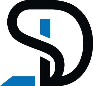 A modern, interlocking monogram featuring the letters "S," "D," and "I." The design uses bold black curves and blue geometric accents to create a professional, tech-oriented brand identity.