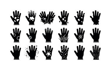 Fototapeta premium Creative hand illustrations showcasing various textures and conditions